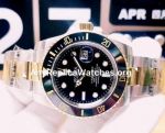 High Quality Replica Rolex Submariner Watch 2-Tone Black Dial Black Ceramic 40mm